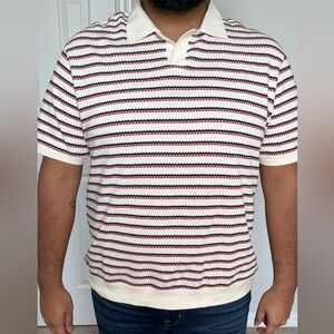 Zara Men's Striped Tee - Red, Black, and White